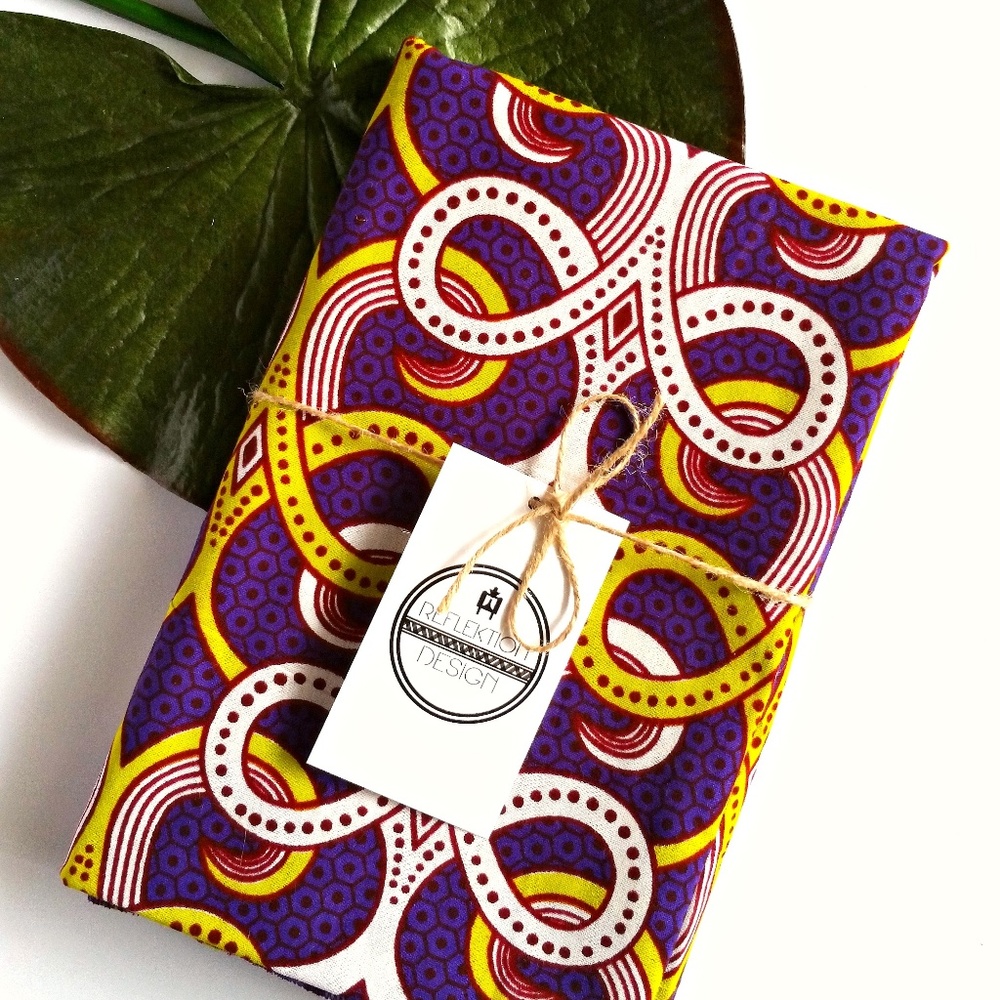 Purple Green Ankara African Print Fabric Head Wrap
